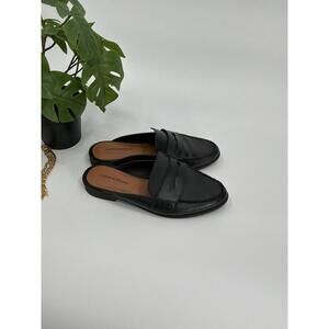 Lucky Brand Women’s Esila Leather Penny Loafers Mules Black